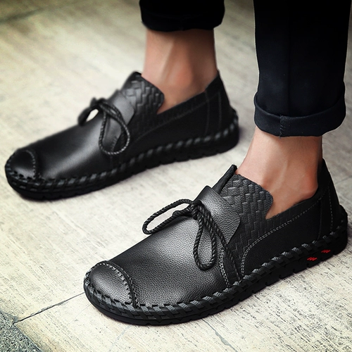 Трендовая обувь для отдыха для кожаной обуви, из натуральной кожи, мягкая подошва