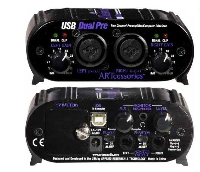 Купить Микрофонный усилитель 行货特价 art usb dual pre两路话放音频接口 声卡 便携5d2话放 в ...