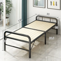 Складная складная кровать с твердым деревом Черная рама (ширина 80 см)