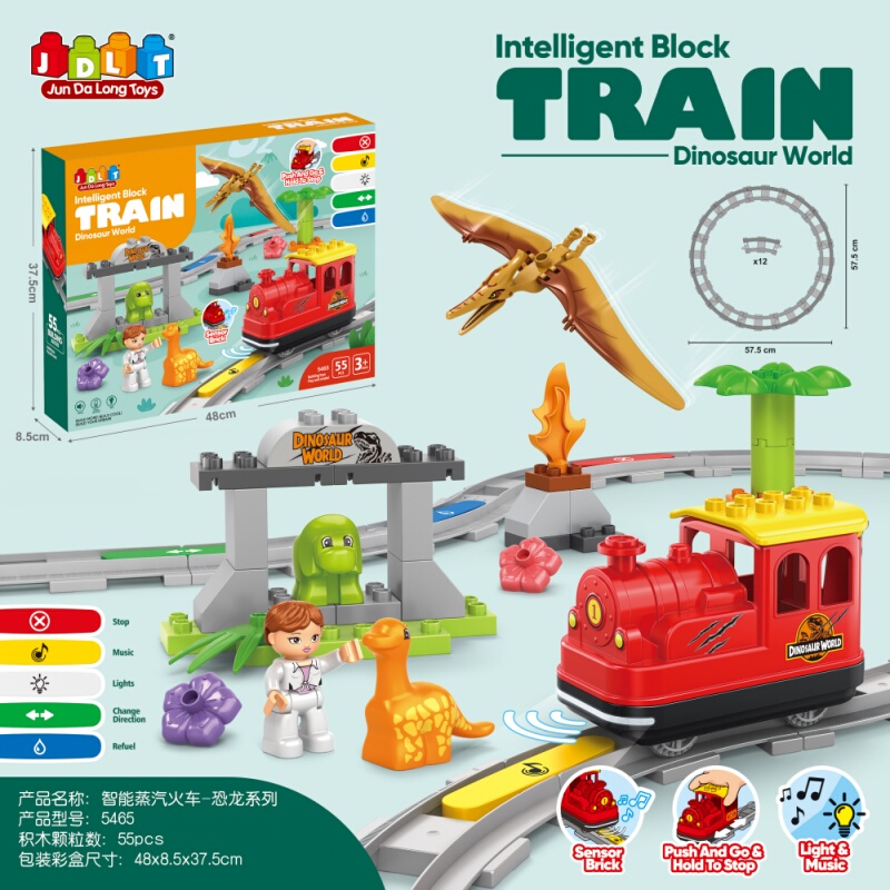 New Machine Globally Compatible 1087 Ledian High-Tech Sensor-Powered Intelligent Train Track Building Blocks Dinosaur Agic