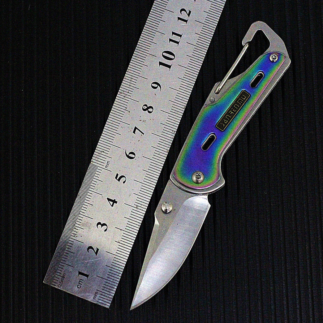 Sanrenmu new style - quick hanging all steel lockless fruit knife 6070