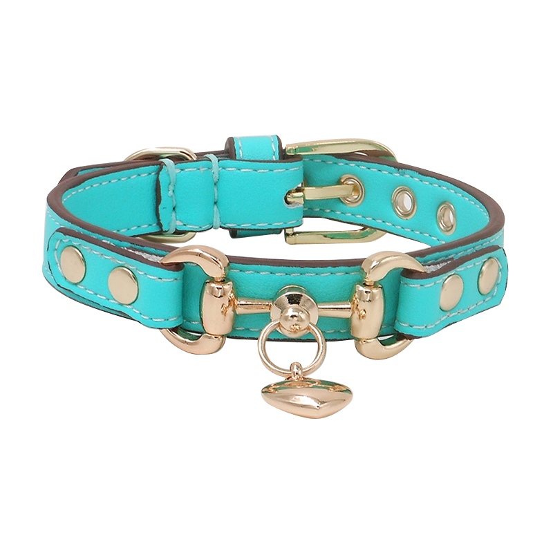 Lake Blue to buckle Achille genuine leather Pet Item Circle VIP Bears Coca Hopper Kirky Necklace Neck