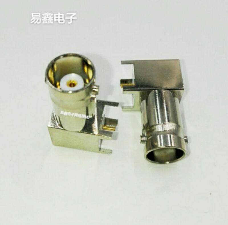 RF coaxial connector RF, BNC-KWE, Q9-KWE, BNC bent solder plate type, triangle solder foot