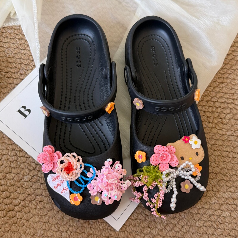 Ballet Clog Shoe Accessories Cherry Blossom Kitty Cat Decoration DIY Clip Suitable for Crocs Shoes Ballet Clog Shoe Accessories Cherry Blossom Kitty Cat Decoration DIY Clip Suitable for Crocs Shoes