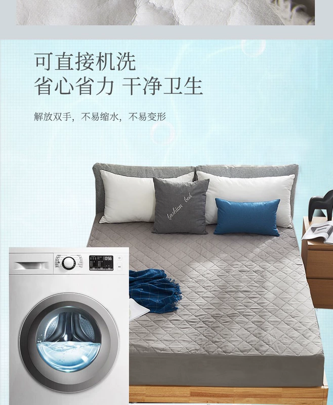 Giường không thấm nước 笠 một mảnh dày chăn bông bảo vệ thoáng khí nệm trải giường trượt cố định Sims - Trang bị Covers