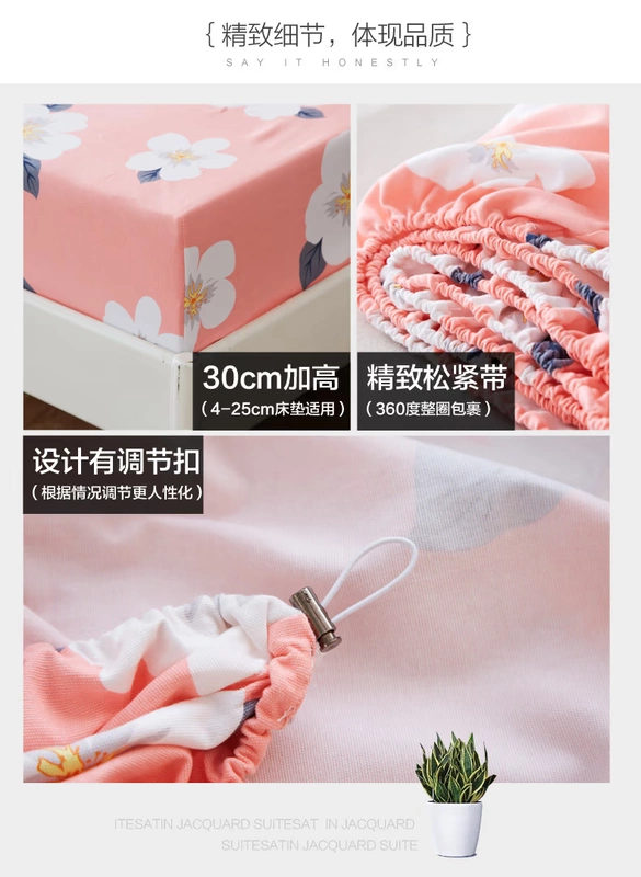 Cũ thô cotton một mảnh giường DN giường bông khăn trải giường bìa trượt mùa hè 1.8m dày Simmons nệm bảo vệ - Trang bị Covers
