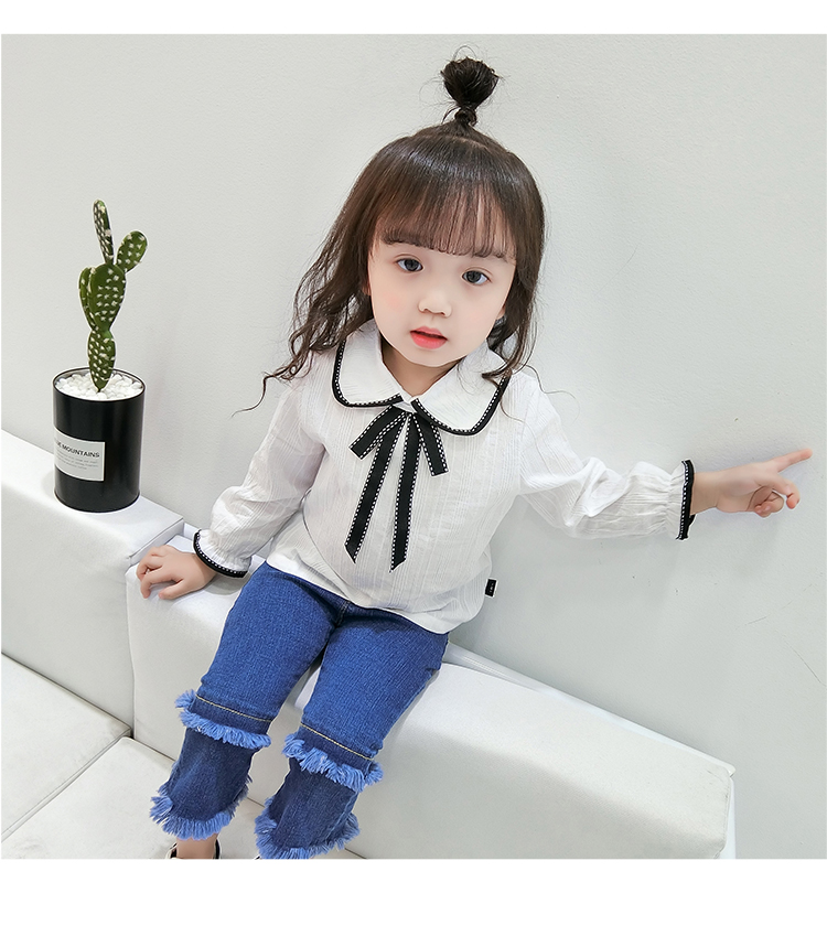 Áo sơ mi nữ xuân hè 2018 cotton mới xu hướng quần áo trẻ em 2021
