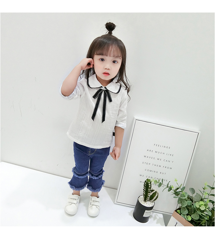Áo sơ mi nữ xuân hè 2018 cotton mới xu hướng quần áo trẻ em 2021
