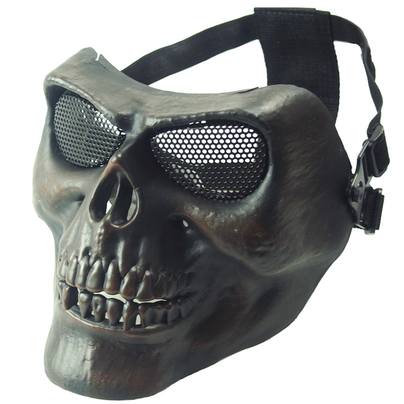 Outdoor Tactical Mask Full face mask Skull skull half-face protective mask Army fans CS field equipment Decorations-Taobao