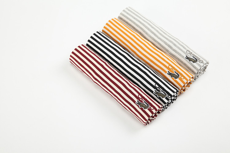 Cartier cá sấu 19 mùa hè và mùa thu mới Odell lụa cotton cổ tròn sọc ngắn tay áo thun nam dài tay giản dị T áo thun nam polo