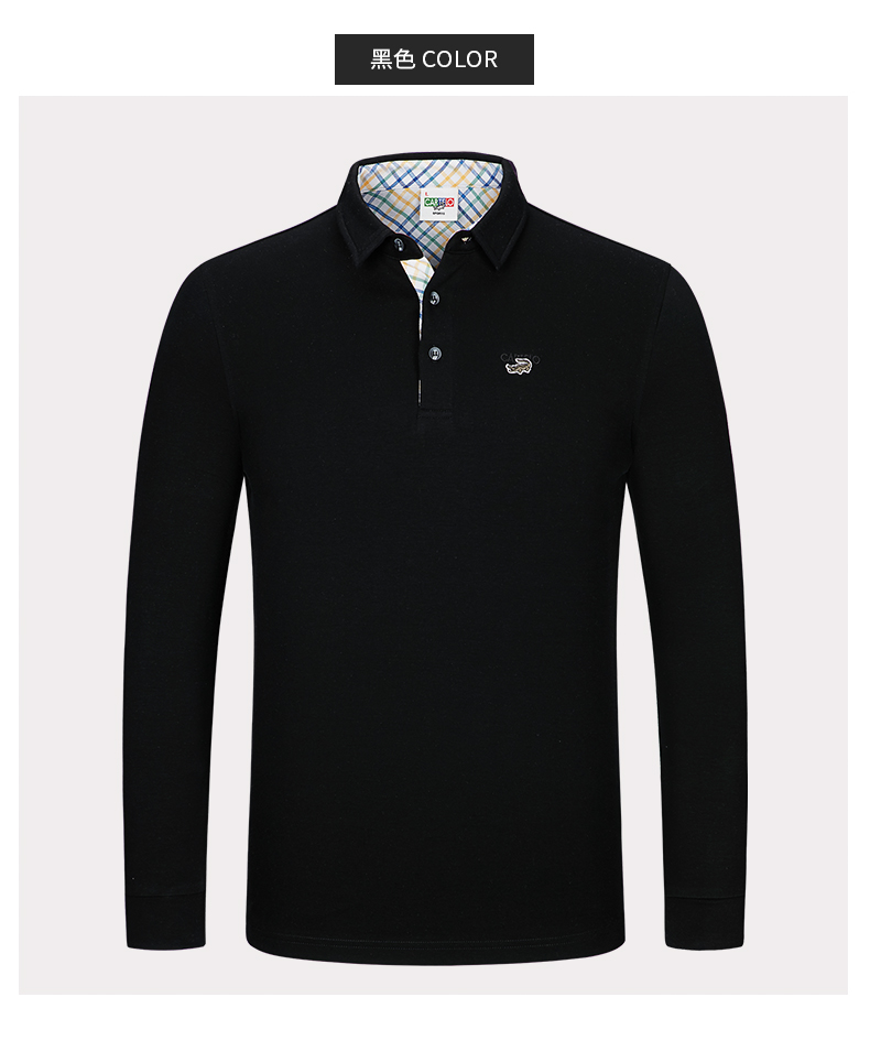 Cartier cá sấu chính hãng mùa thu đông mới dày cotton ấm áp dài tay nam Slim T-shirt cotton dài chủ yếu áo sơ mi POLO t t shirt polo