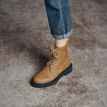 English style fried street short boots autumn Martin boots women with skirt 2021 new fashion foreign cool handsome Brown