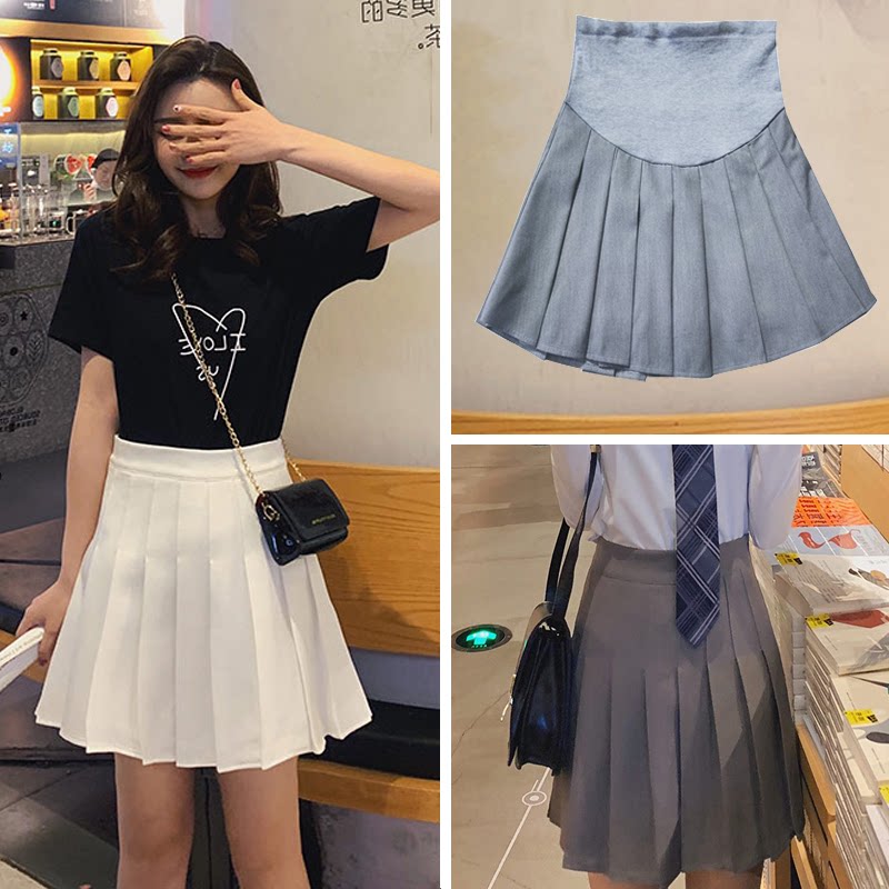 Pregnant woman Summer short dress Chauga Fashion summer outside wearing high waist Abdominal Short Skirt Woman Safety Pants Skirt Bottom Half Body Dress