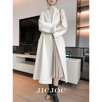 30% double-sided cashmere labbro white water corrugated wool coat womens winter high-end autumn woolen coat
