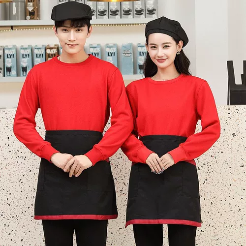 Официант, работающий на питание, одежда с длинной, свитер -свитер, заказ на заказ супермаркет, горячий горшок, ресторан быстрого питания онлайн -кафе, работники работников