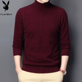 Playboy, шерстяной свитер, удерживающая тепло цветная трикотажная утепленный лонгслив с круглым воротником, увеличенная толщина, для мужчины среднего возраста