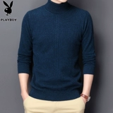 Playboy, шерстяной свитер, удерживающая тепло цветная трикотажная утепленный лонгслив с круглым воротником, увеличенная толщина, для мужчины среднего возраста