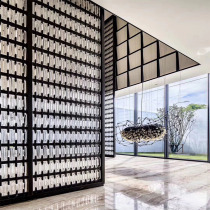 Solid crystal glass brick square living room bathroom partition hotel bar entrance background wall landscape wall custom