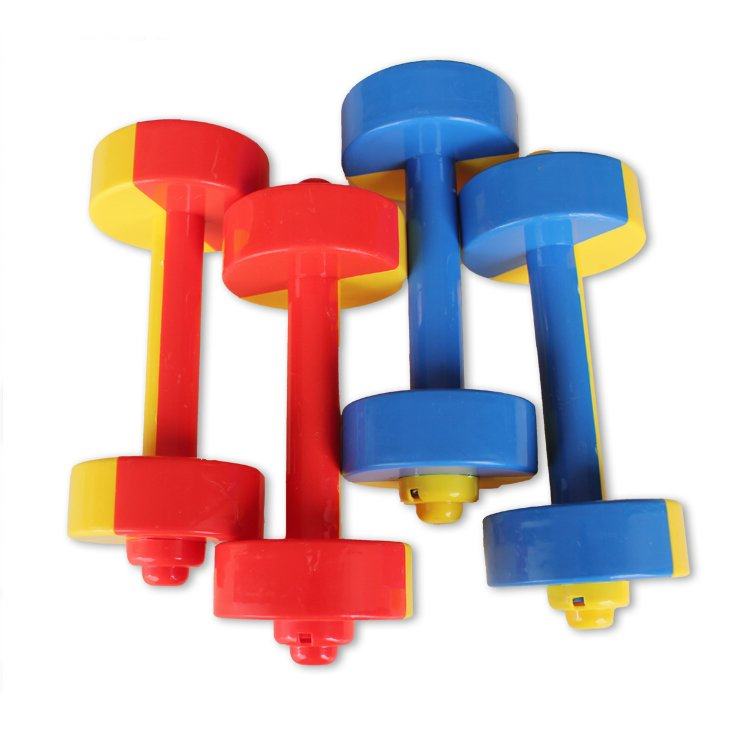 Children Fitness Plastic Dumbbells Kindergarten Gymnastics Supplies Plastic Bicolor Dumbbells Big Dumbbells