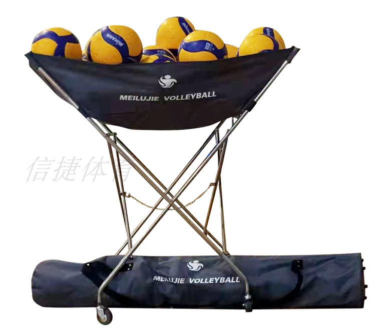 Mei lujie patented product new ball cart folding boat type mobile volleyball cart basket new product auxiliary storage