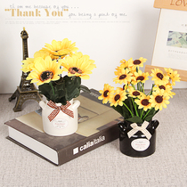 Milk bottle exquisite small ornaments Office desktop Home exhibition hall showcase decoration simulation plant potted ornaments