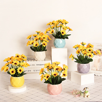 Indoor beautiful sunny flower living room simulation flower bouquet ornaments dining table coffee table decoration fake flower plastic flower potted plant