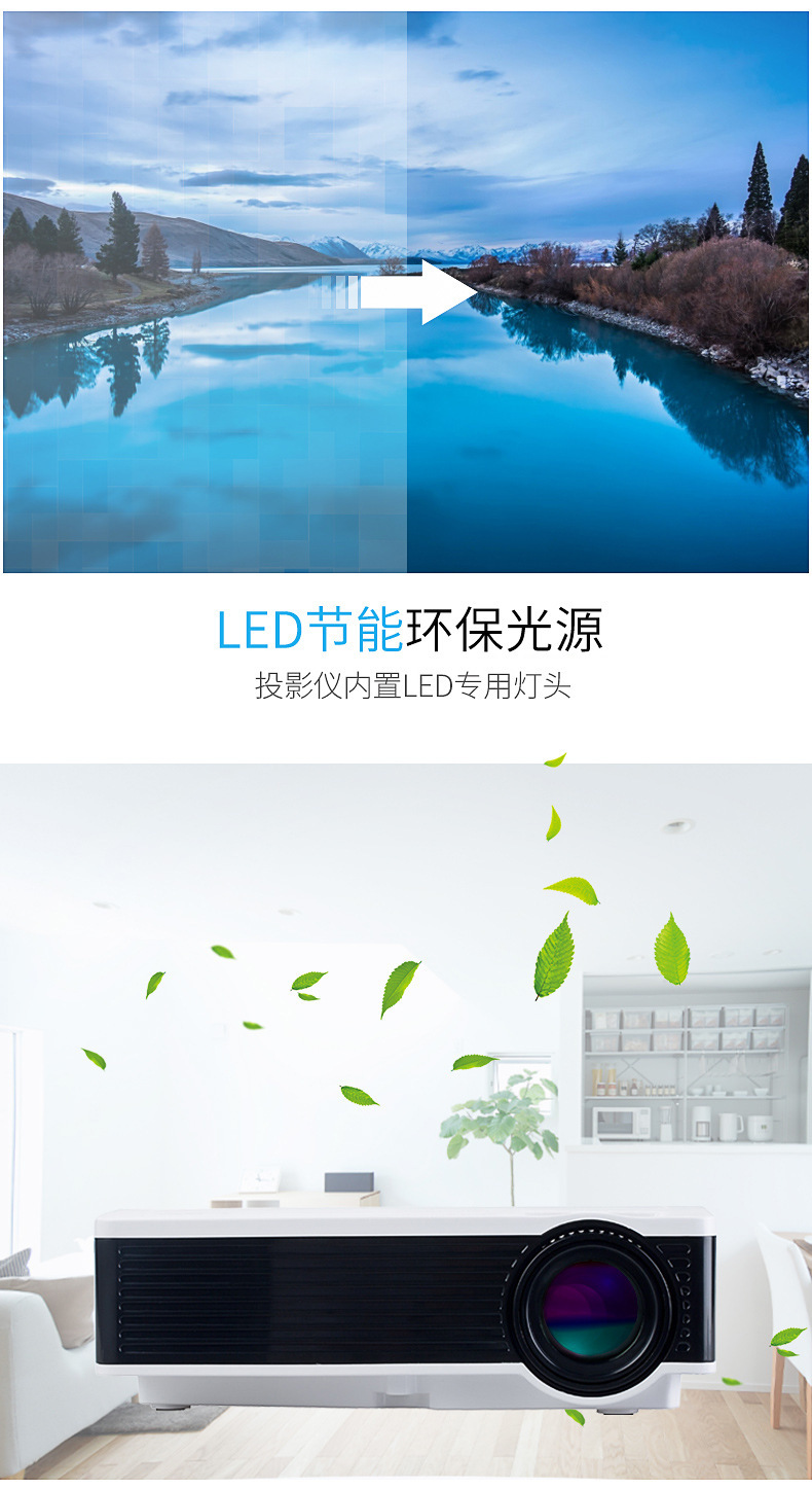 ? Chuangrong X1600 home HD LED máy chiếu mini thu nhỏ tự làm máy chiếu trẻ em TV máy chiếu - Máy chiếu