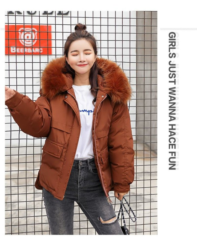 Quần áo bà bầu cotton nữ dày quần áo mùa đông Phiên bản Hàn Quốc của cổ áo lông thú rộng rãi áo khoác cotton ngắn Quần áo cotton mang thai thủy triều mẹ áo shop đầm bầu đẹp