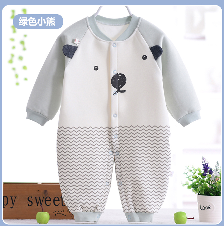 Quần áo trẻ em Xiêm mùa xuân và mùa thu cotton mùa đông cộng với nhung dày ấm 1 tuổi Trẻ sơ sinh tháng 3 nam nữ quần áo trẻ em quần áo trẻ sơ sinh