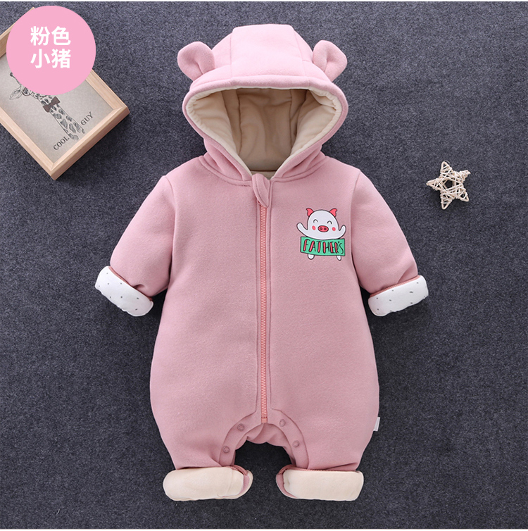 Quần áo sơ sinh nam và nữ quần áo trẻ em quần áo mùa thu đông Bộ quần áo jumpsuit dày 0-1 tuổi ra khỏi áo quần áo liền thân mùa hè