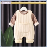 Слинг, комбинезон, демисезонный детский стеганый комплект для новорожденных, флисовый милый пуховик