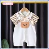 Детское летнее тонкое боди для новорожденных, летняя одежда, пижама, короткий рукав