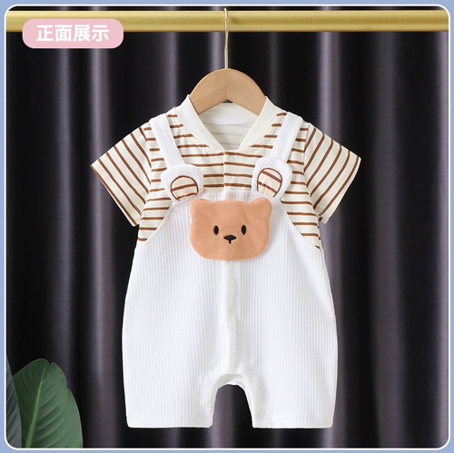 Детское летнее тонкое боди для новорожденных, летняя одежда, пижама, короткий рукав