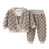 Детский осенний спортивный костюм, весенний комплект для мальчиков, 3 предмета, детская одежда