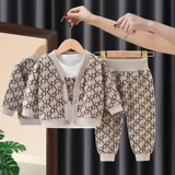 Детский осенний спортивный костюм, весенний комплект для мальчиков, 3 предмета, детская одежда