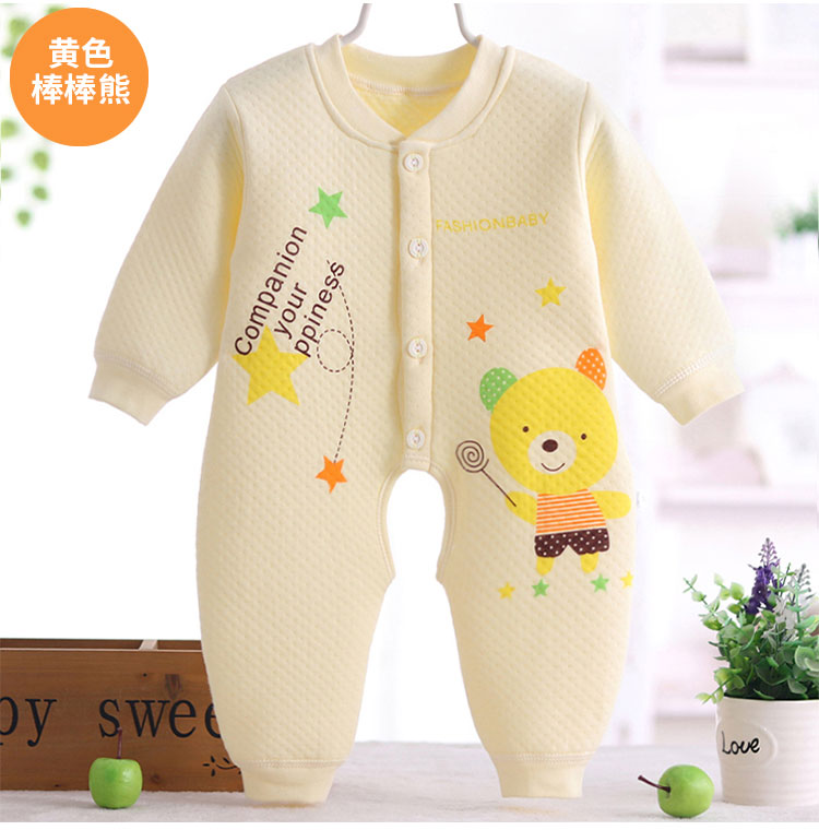 Quần áo trẻ em Xiêm sơ sinh romper mùa xuân và mùa thu cotton bông 0 quần áo trẻ em mùa thu và mùa đông 3 ấm 6 tháng 12 quan ao tre em