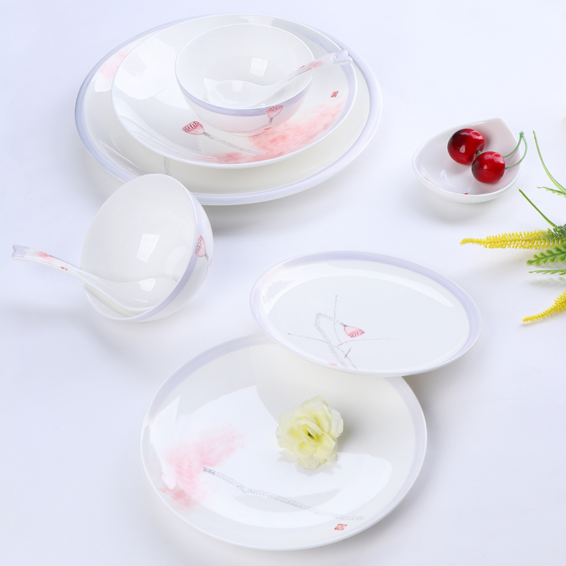 Chinese dishes suit domestic high - grade hand - made ipads China tableware bowl dishes combine wedding gifts tableware suit