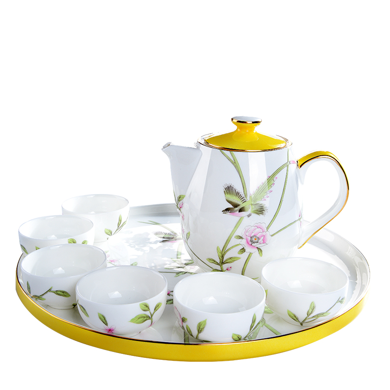 Ipads China tea set suit household contracted exquisite high - end gifts wedding Chinese style tea tray ceramic teapot tray package