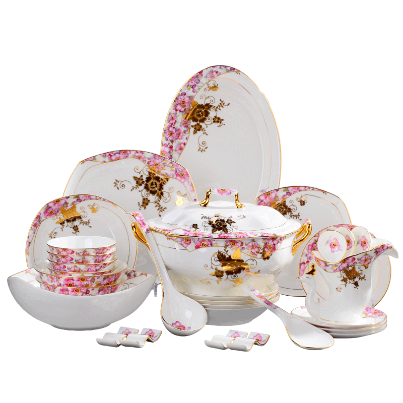 The Dao yuen court dishes suit dream home European portfolio ipads porcelain tableware wedding gift dishes gold edge of pottery and porcelain bowl