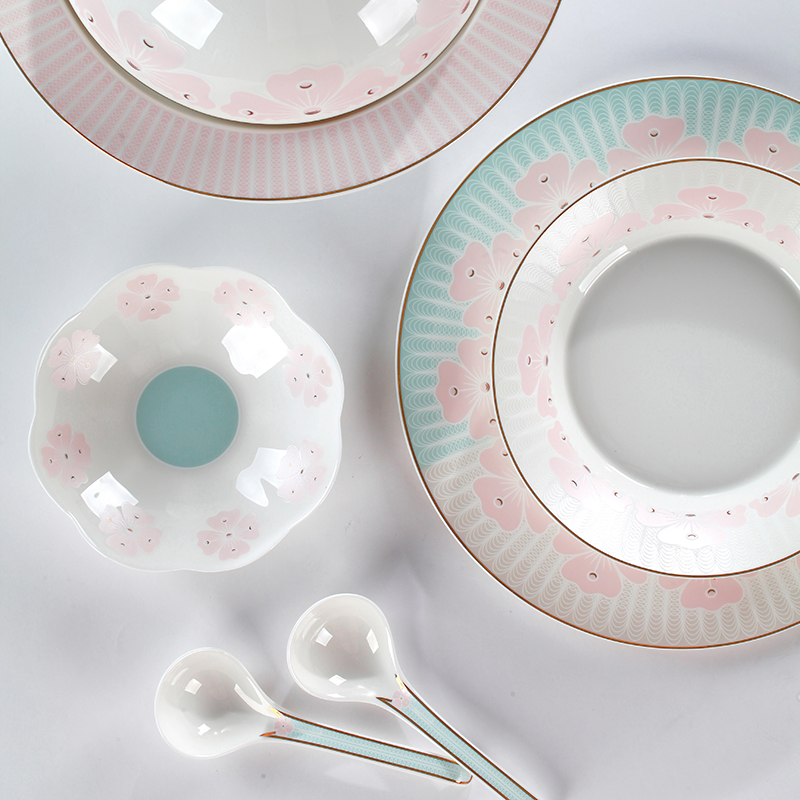 Dao yuen court dream bowl of household heat insulation composite European - style ipads bowls of rice bowl bowl rainbow such as bowl dish dish fish dish plate