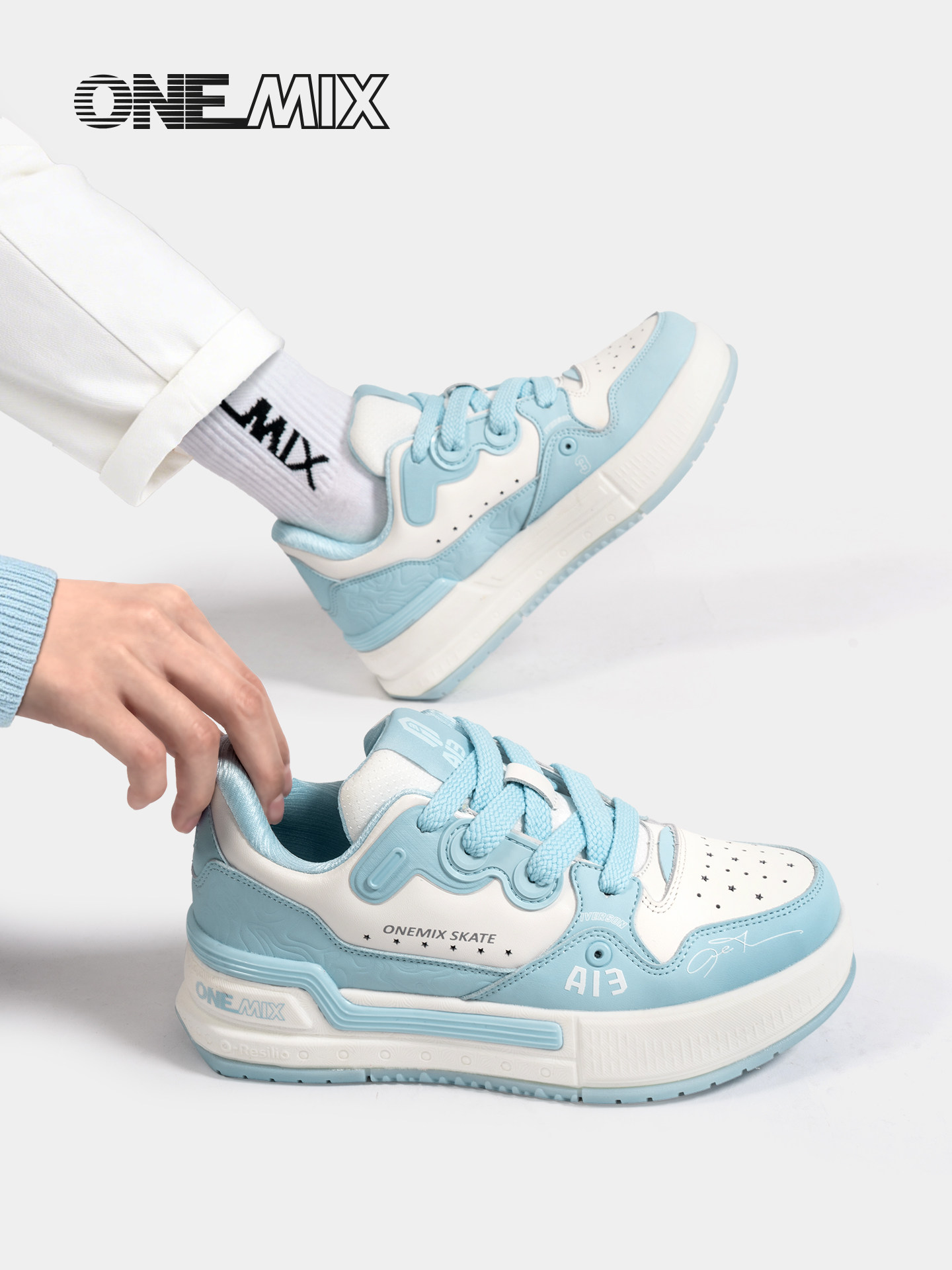 Onemix Iverson co-branded model, Wanmi breathable new shock-absorbing sneakers, casual shoes, wear-resistant, trendy and versatile