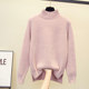 Half turtleneck chenille sweater women's thickened bottoming shirt 2023 autumn and winter new style loose inner mink velvet top trendy