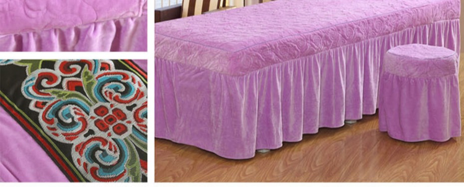 Một gia đình bốn cao cấp đẹp bedspread làm rắn chung châu Âu thẩm mỹ viện massage SPA đặc biệt bedspread custom-made - Trang bị tấm khăn trắng trải giường spa