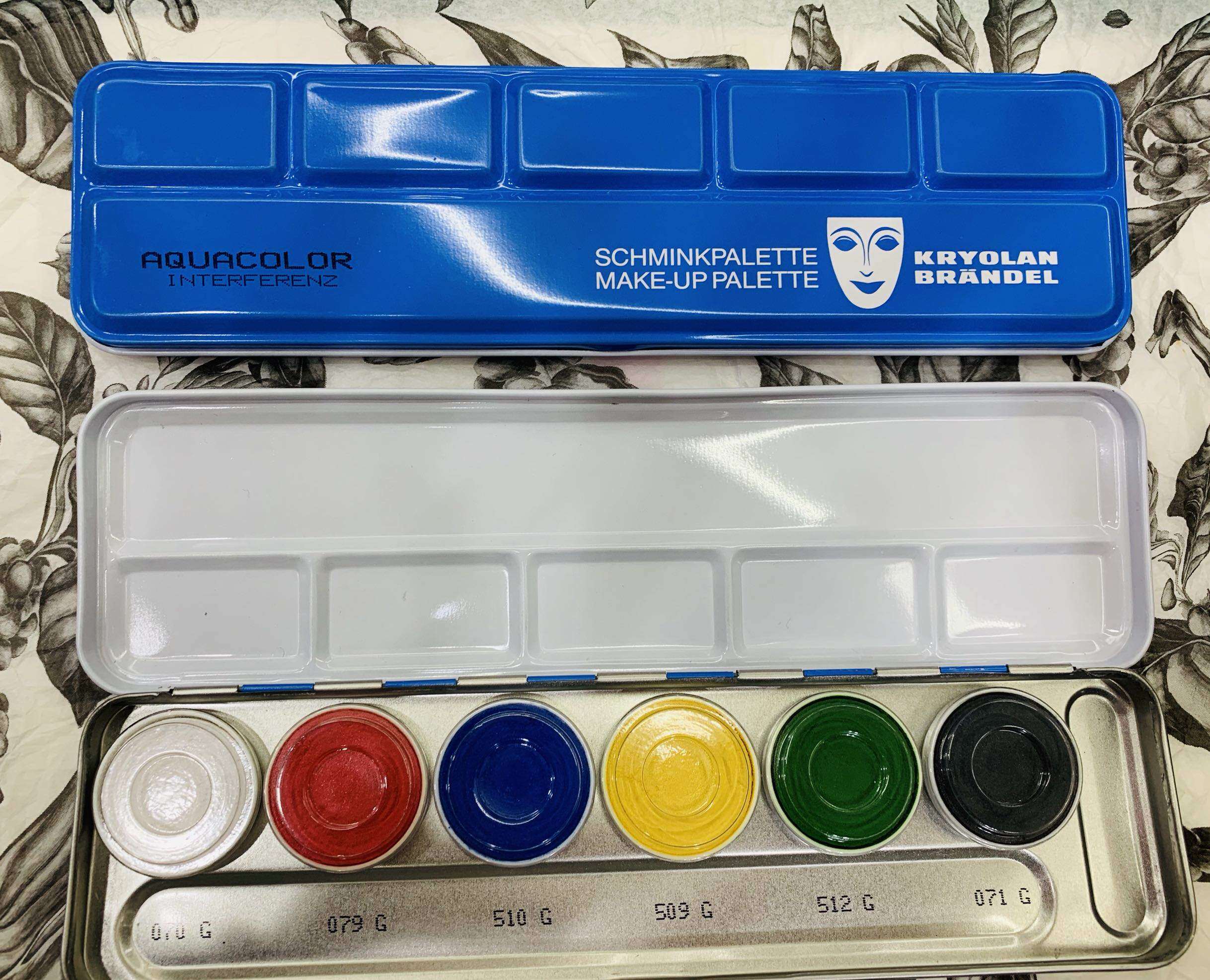 German mask KRYOLAN Six colour oil colour (micro-pearlized diamond colour) water soluble oil colour painted