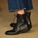 Martens, демисезонные черные короткие сапоги в английском стиле, в британском стиле