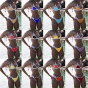 14 màu sắc sang châu Âu và mỹ nữ bikini áo tắm lưới gợi cảm khâu thong ngực nhỏ bikini bikini mùa xuân nóng bỏng - Bikinis