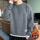 Демисезонный свитер, утепленный шерстяной трикотажный лонгслив