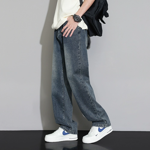 Летние тонкие джинсы, штаны, в американском стиле, свободный прямой крой