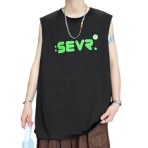 Sleeveless T-shirt mens summer thin casual versatile vest mens youth fashion brand sports fitness vest handsome T