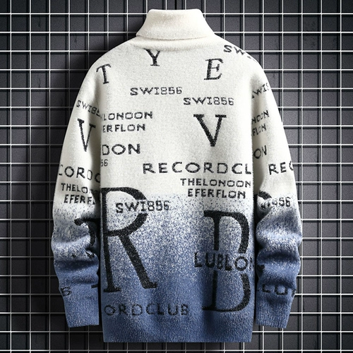 Цветной демисезонный свитер, приятная телу трикотажная рубашка, градиент, увеличенная толщина